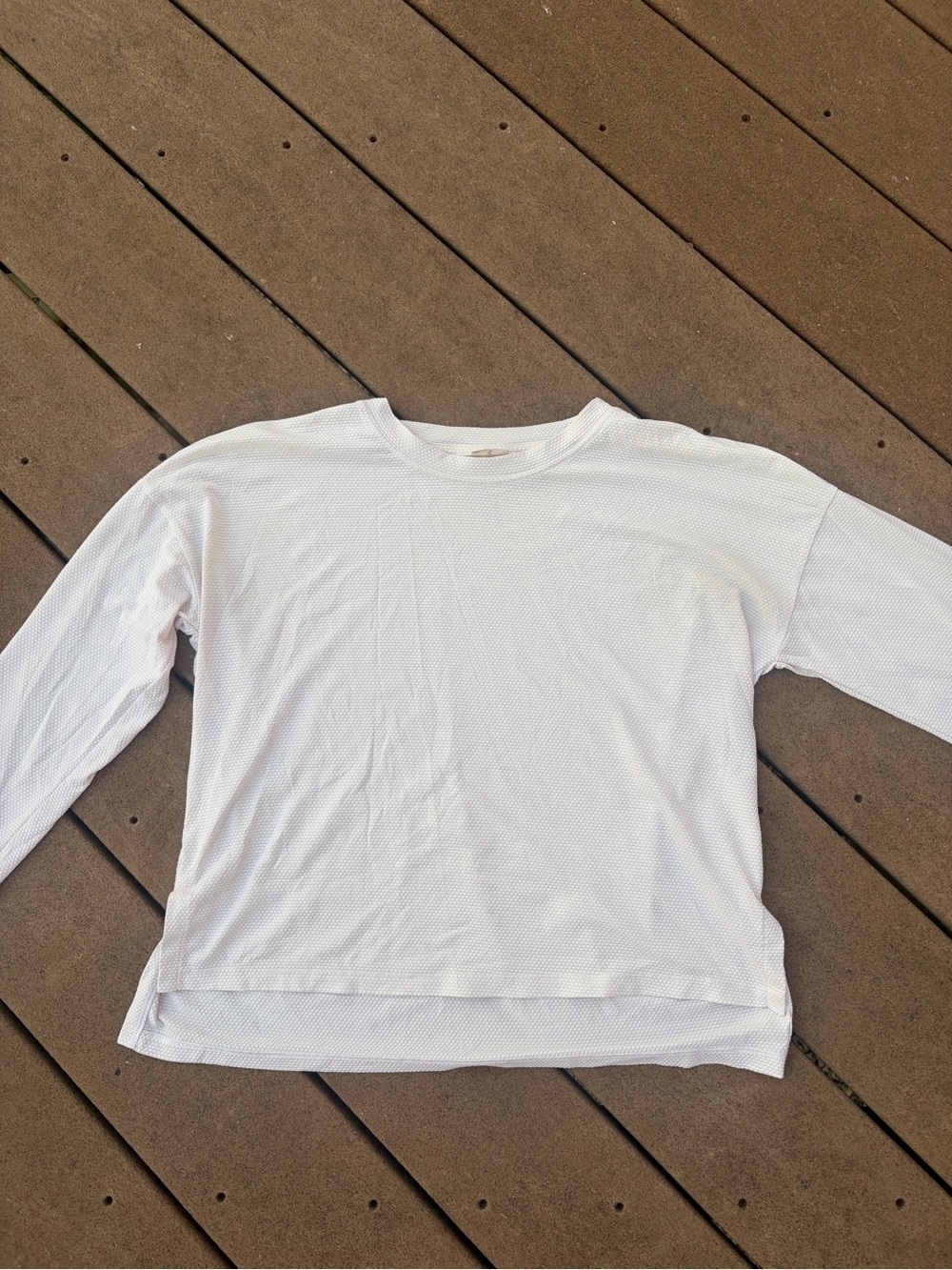 CALIA by Carrie Underwood White Long-Sleeve Waffle Knit Top